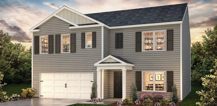 Rendering of a 5-bedroom 2-story new home with covered front porch, 2575 Goose Fair Road, Maiden NC