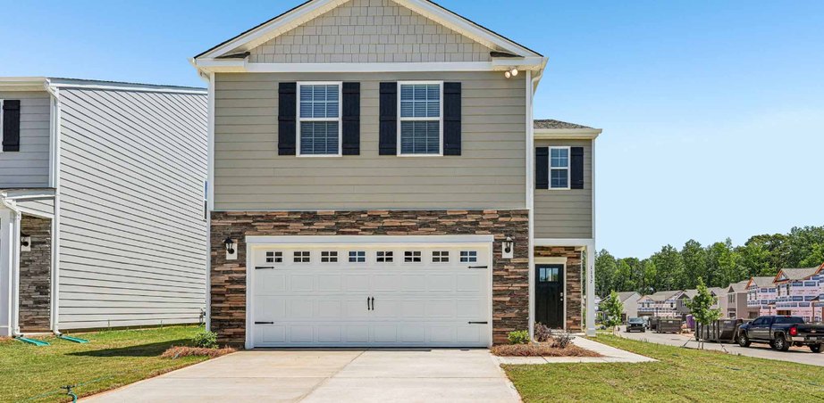 New construction home near Charlotte: 2-story with brick front and 2-car garage, 2833 Frances View Lane, Lincolnton NC (representative photo)